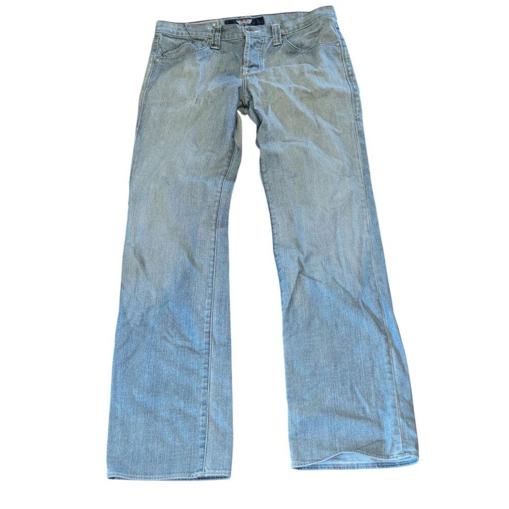 ROCK & REPUBLIC Neil Men’s Jeans 33 Slim Bootcut Studded R Logo Blue Wash